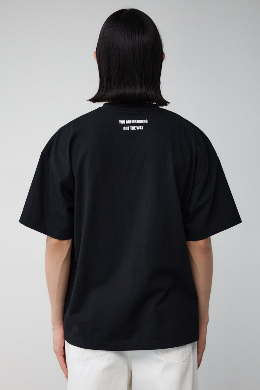 ブロンズエンボス半袖TEE BLK FREE