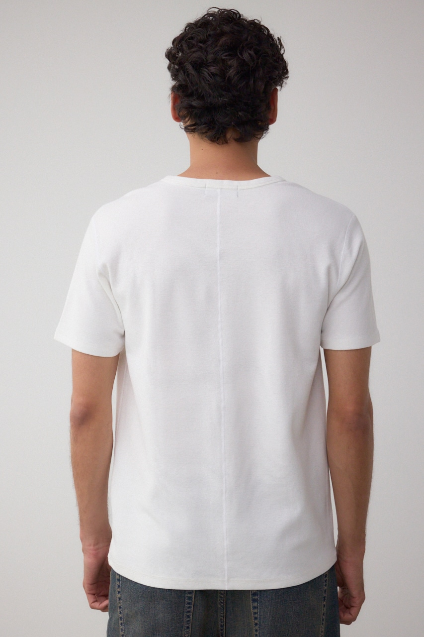 タックフライスVネックTシャツ WHT L