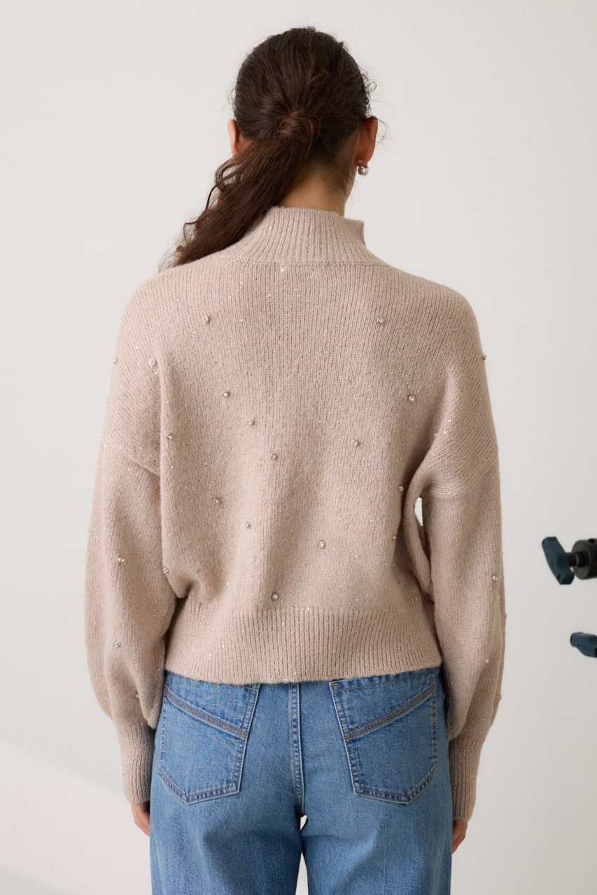 ラインストーンニット L/PNK FREE