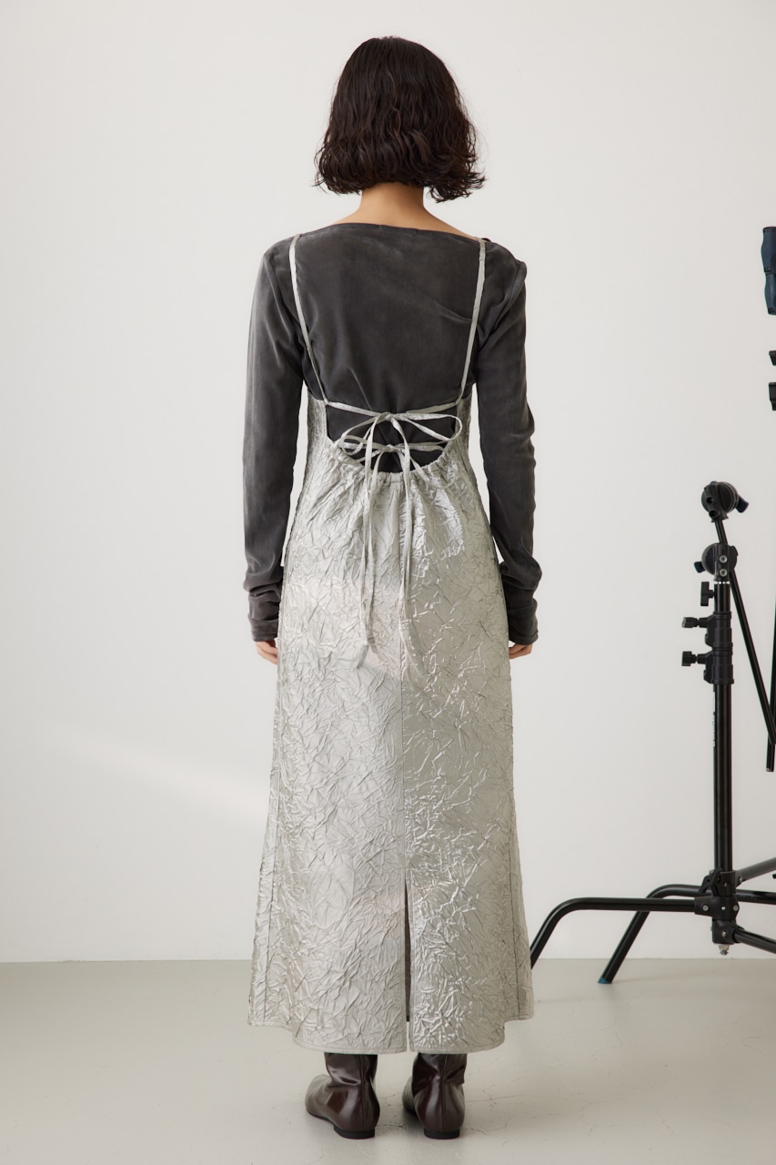 ワッシャーサテンキャミワンピース SLV M