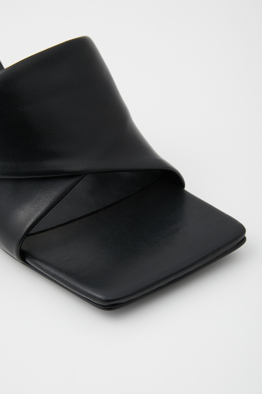 ノーヴァスクエアヒールサンダル BLK 23.5cm