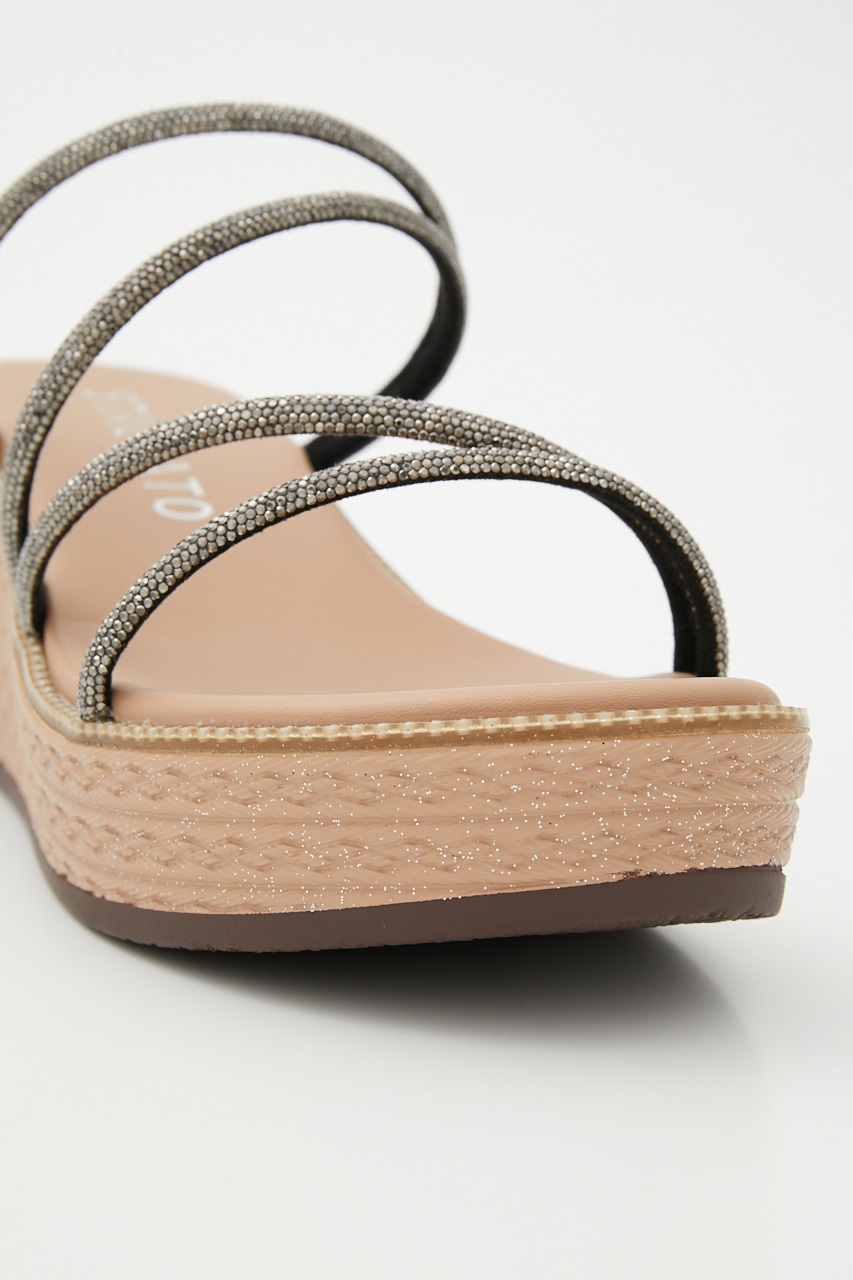 コードストラップウェッジヒールサンダル BLK 23.5cm