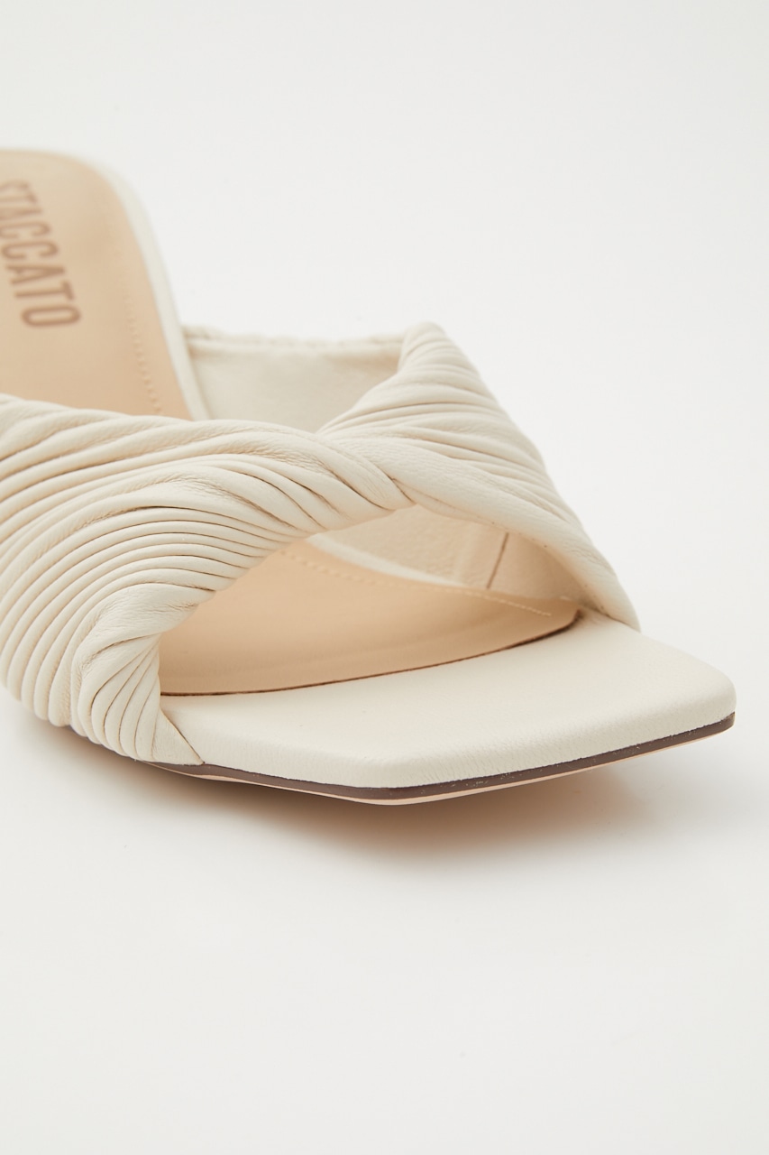 プリーツイストミュール WHT 23.5cm