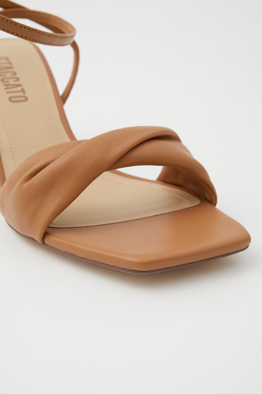 パッファーアンクルストラップサンダル BRN 23.5cm