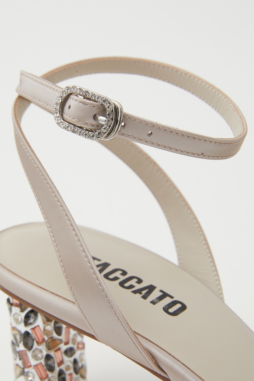 テ-フォニーカラーストーンヒールサンダル S.Pink 22.0cm