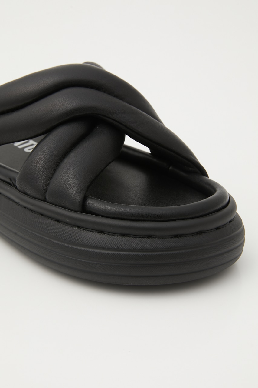 パファーライトクロスサンダル BLK 24.0cm