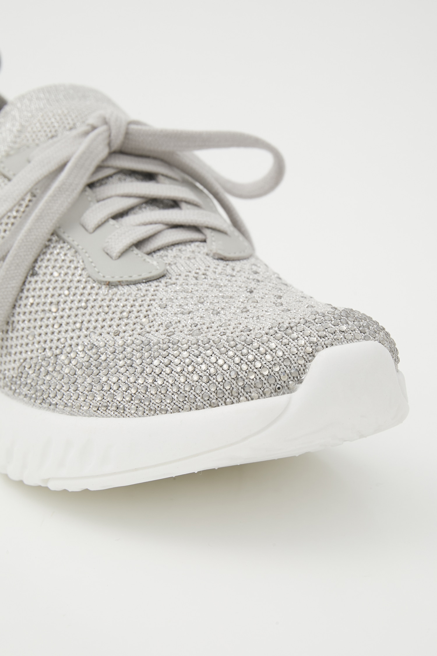 レースアップフラッフィースリッポン GRY 24.5cm