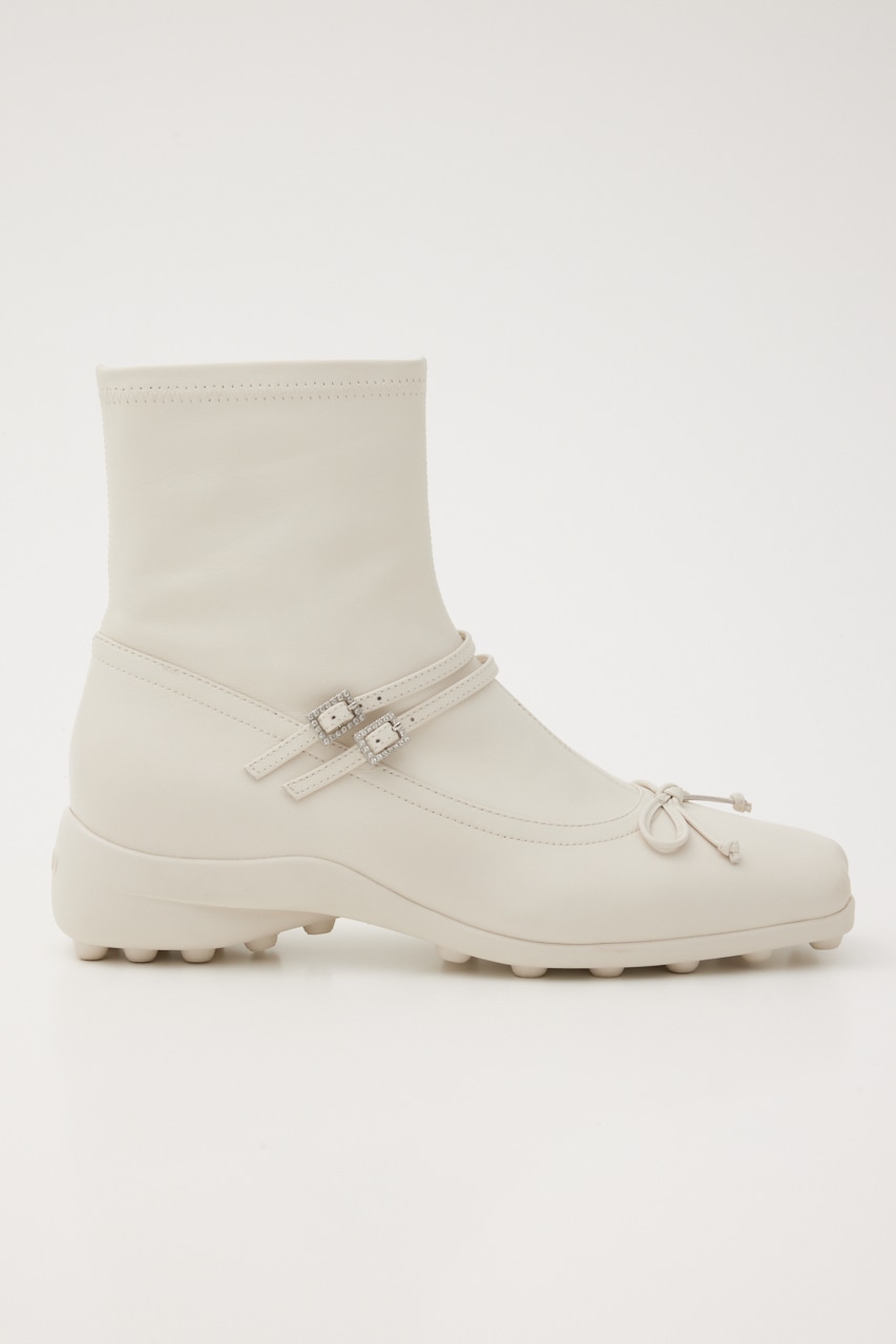 ドライビングリボンコンビストレッチブーツ WHT 23.5cm