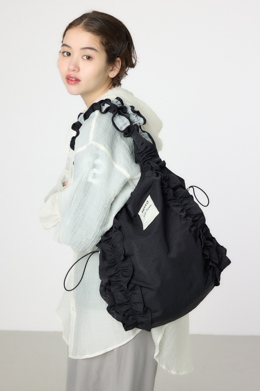 フリルギャザーバッグ BLK FREE