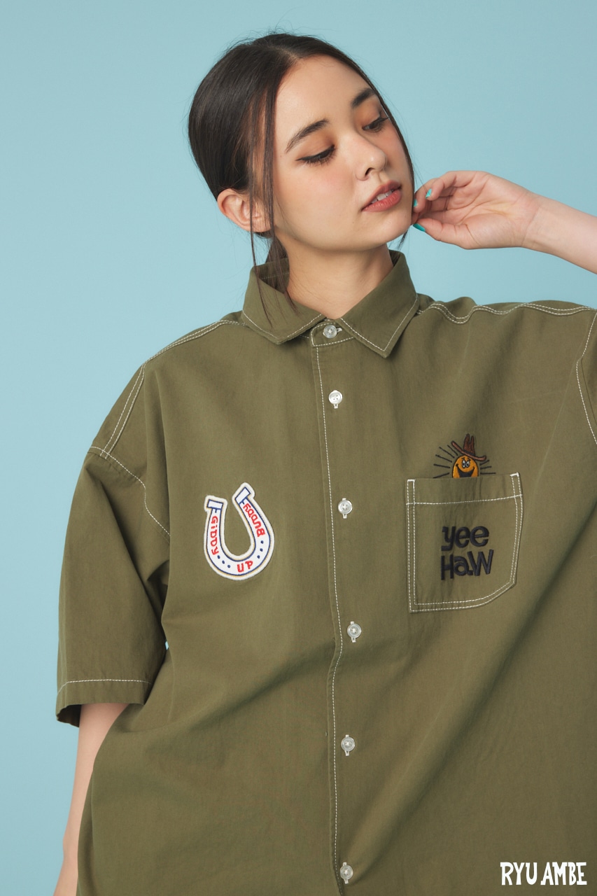 【UNISEX】(Ryu Ambe)Yee Haw シャツ KHA FREE