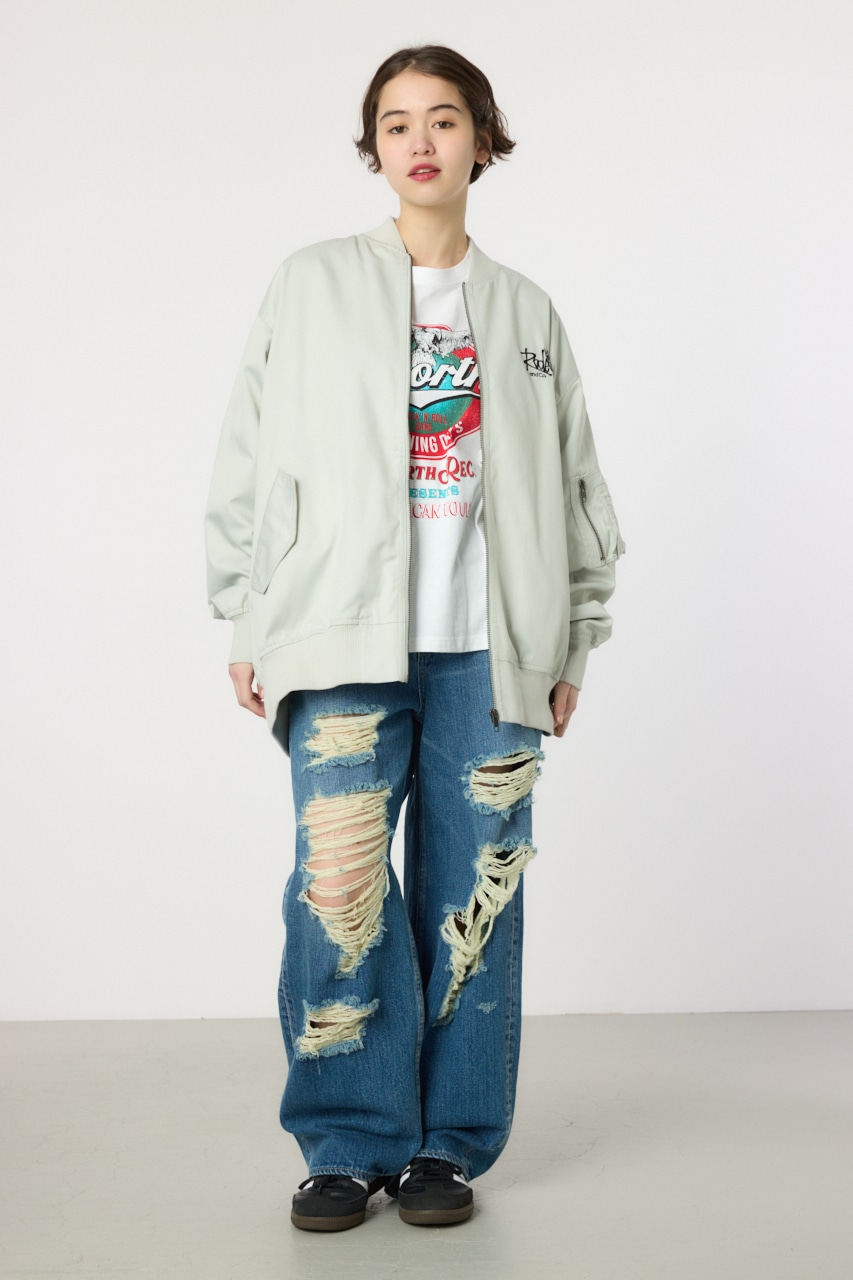 【UNISEX】オーバーミリタリーブルゾン L/GRY FREE