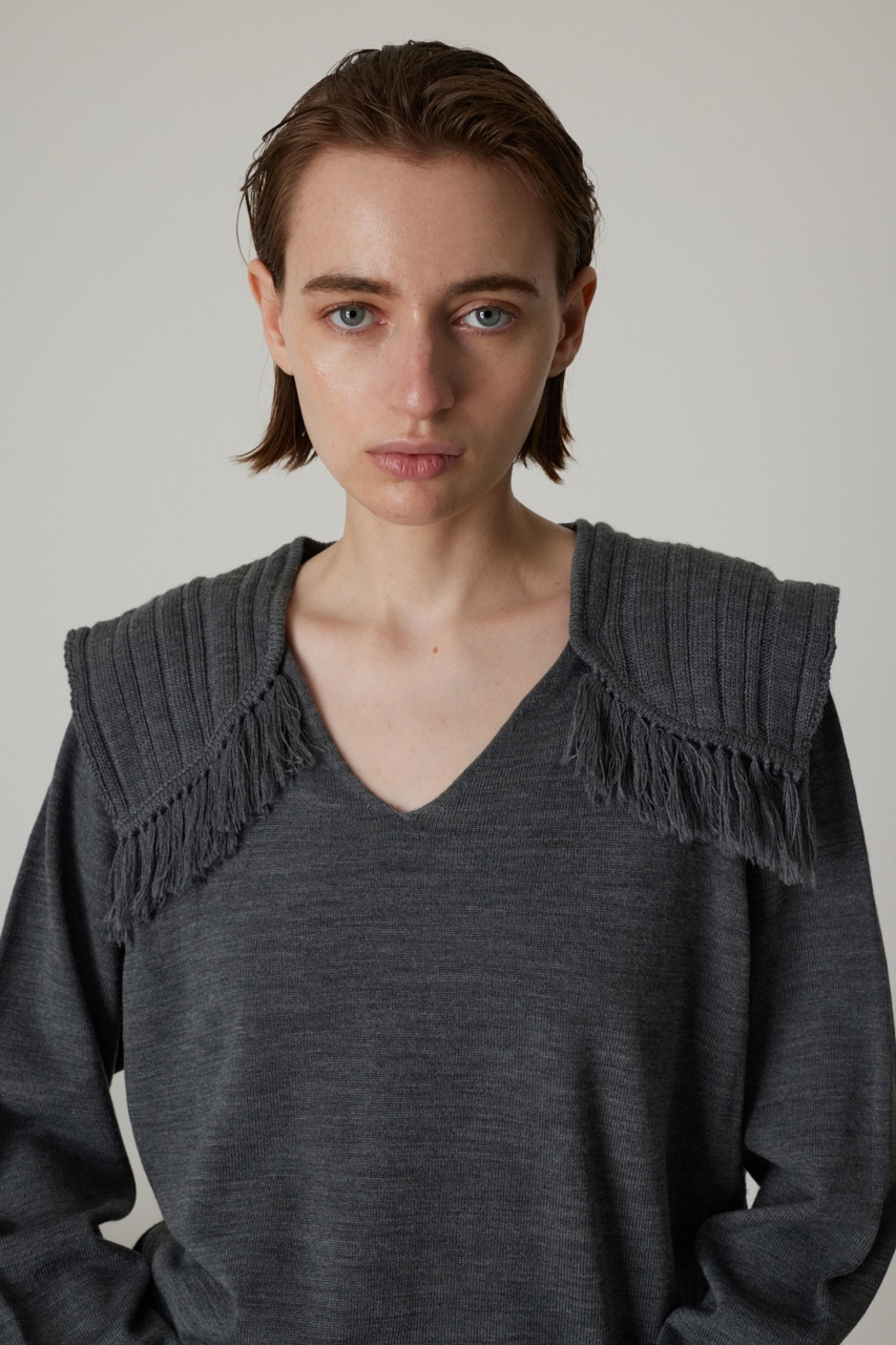 RIM.ARK | Shoulder design knit tops (KNITWEAR ) |RIM.ARK ONLINE STORE