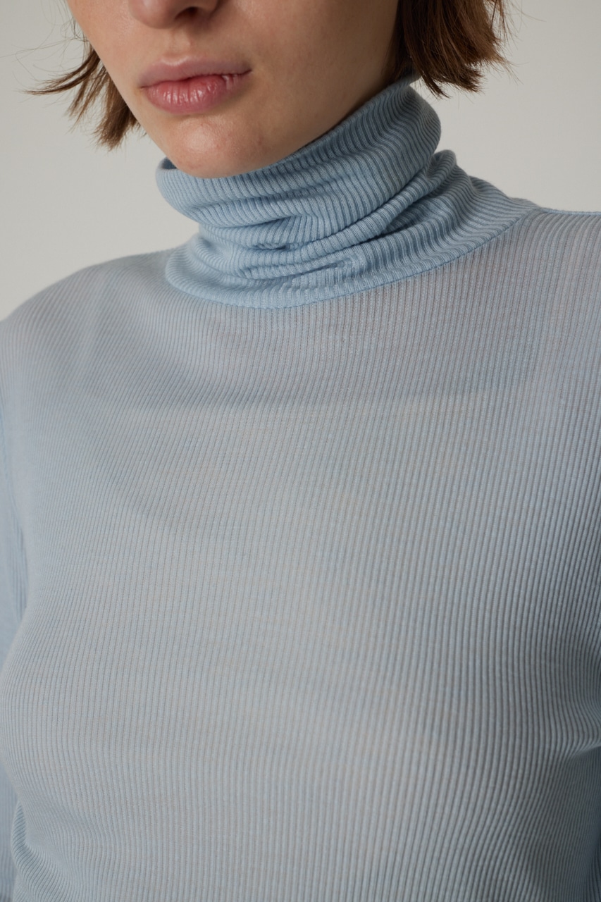 Standard turtleneck cut tops L/BLU FREE