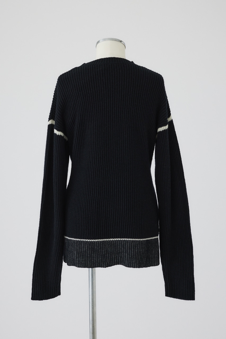 【LIMITED SALE】Curved mix color tunic BLK FREE