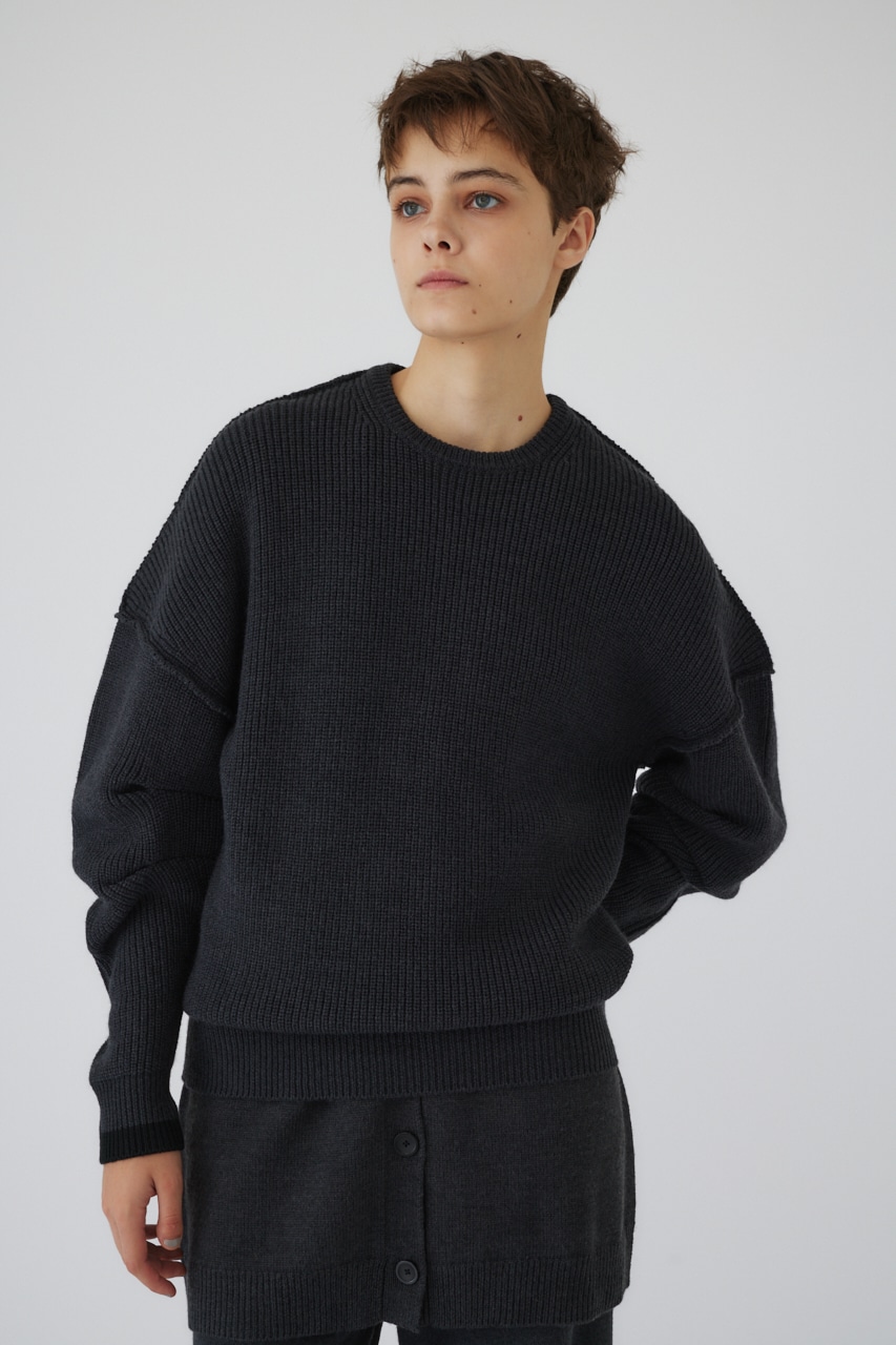 【LIMITED SALE】4type oversized knit tops C.GRY FREE