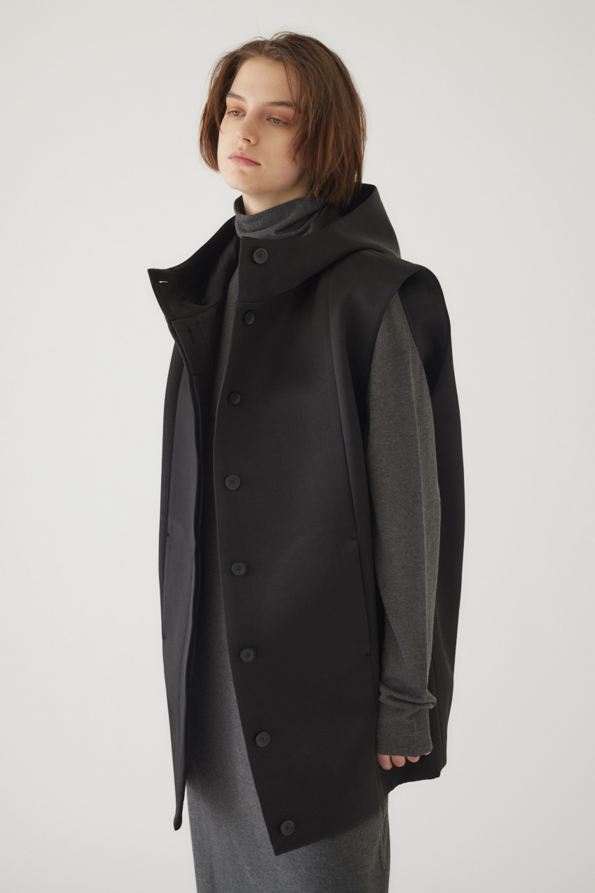 Bonding hoodie vest BLK FREE