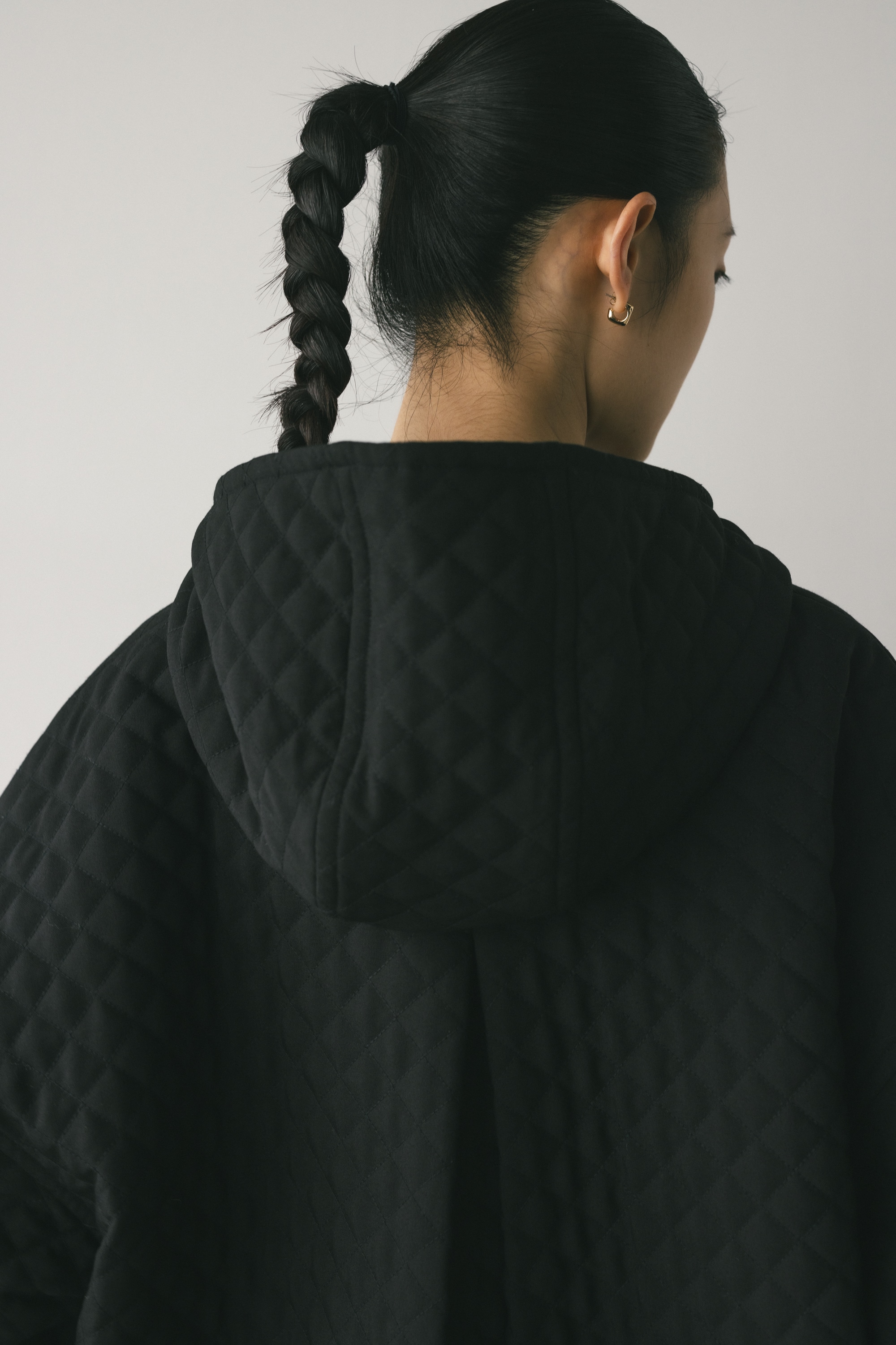 キルティングフードジャケット BLK FREE