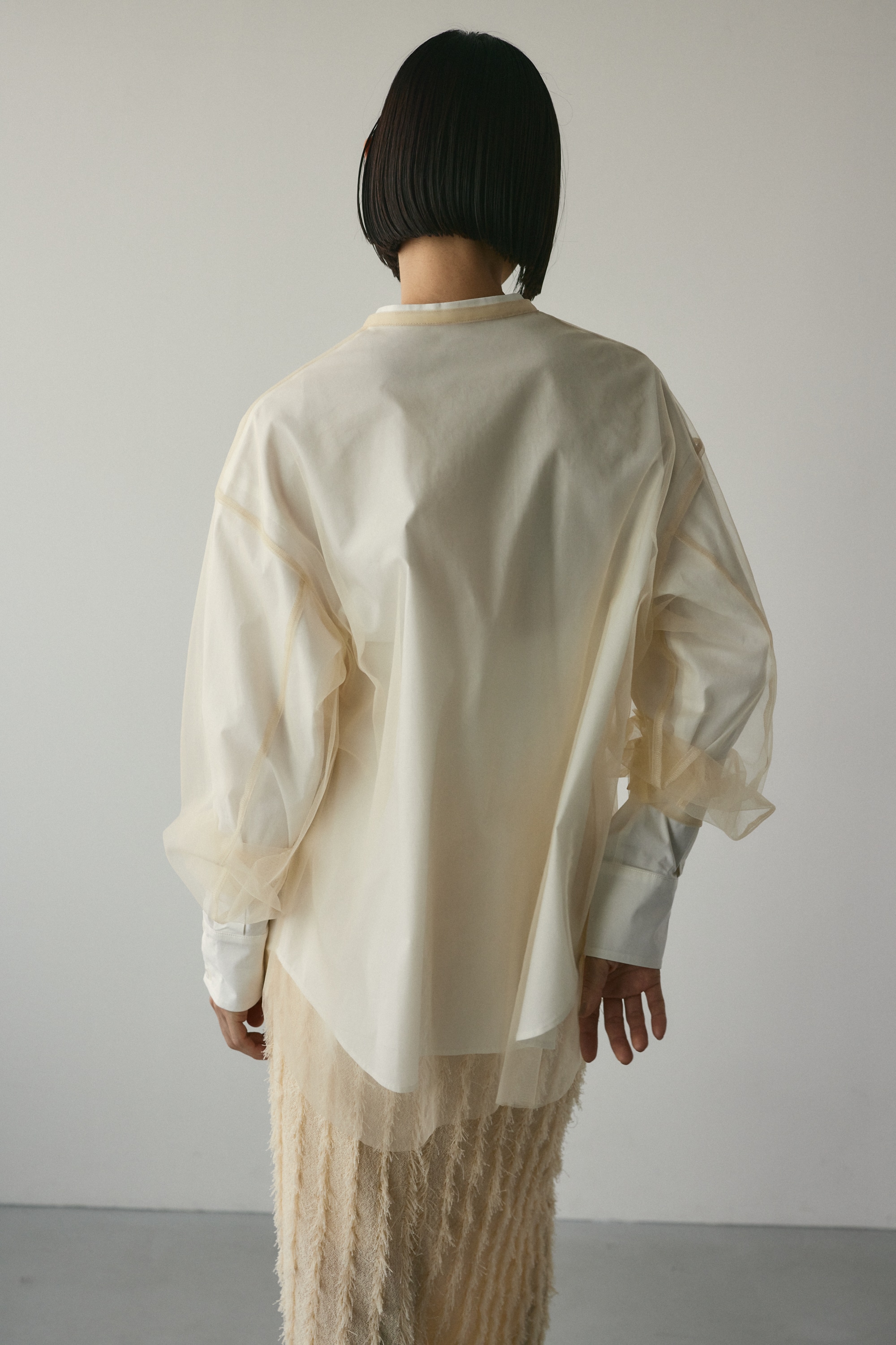 2ピースチュールレイヤードシャツ WHT FREE