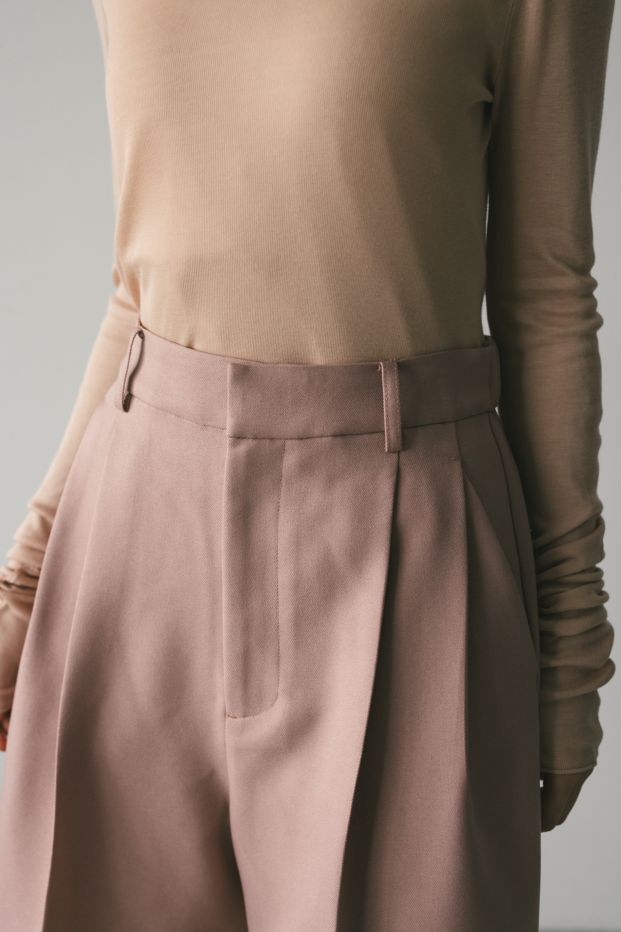 センタープレスハーフパンツ PNK S