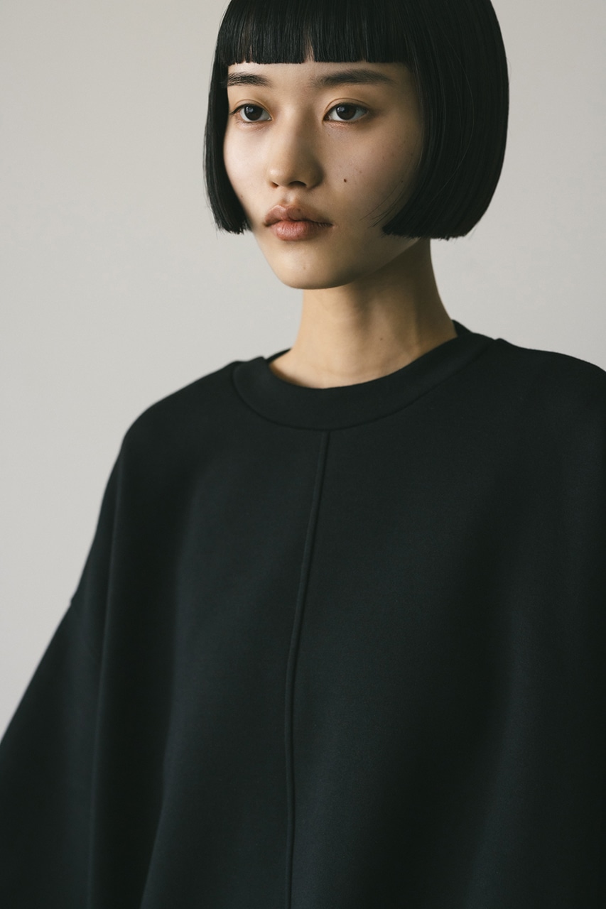 ダンボールスウェットボクシーミニワンピース BLK FREE