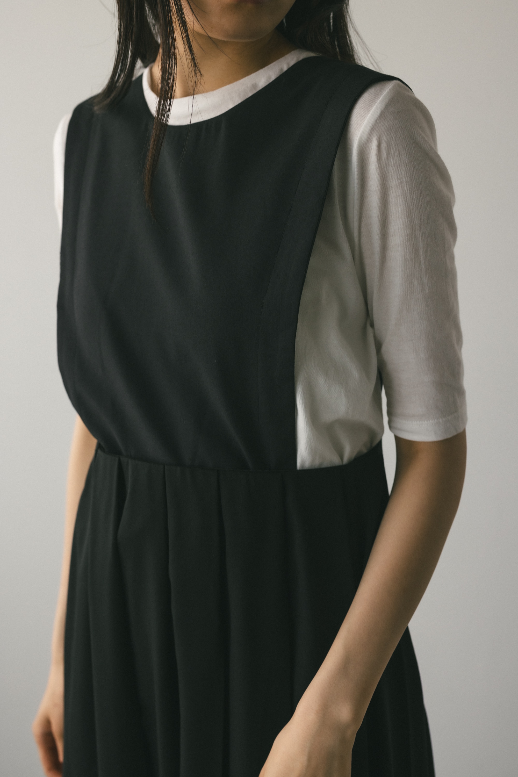 2WAYサイドオープンワイドプリーツスカート BLK M