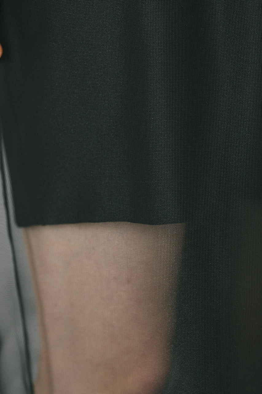 ハイシアーレイヤードパンツ BLK S