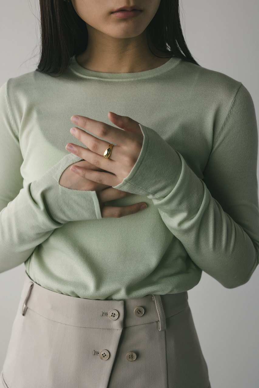 スリットスリーブニット L/GRN FREE