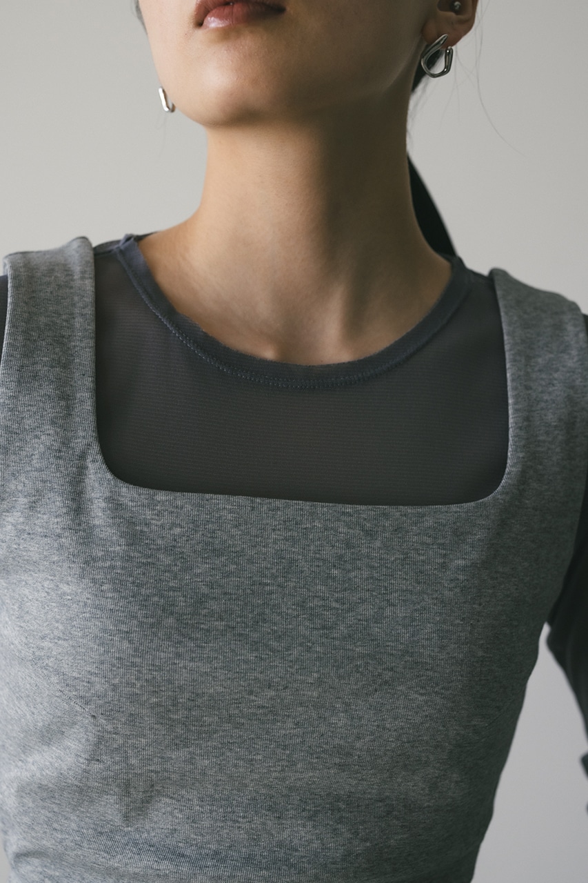 2ピーススクエアビスチェシアートップ GRY FREE