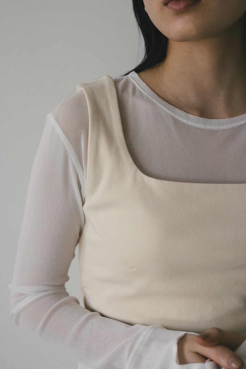 2ピーススクエアビスチェシアートップ WHT FREE