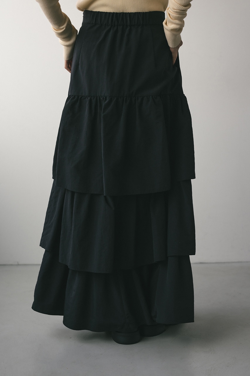 ティアードフレアスカート BLK M