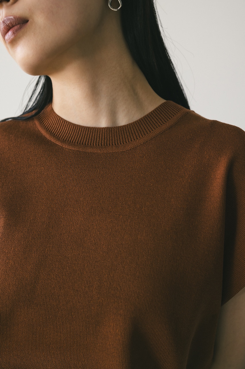 ショルダータックショートニット BRN FREE