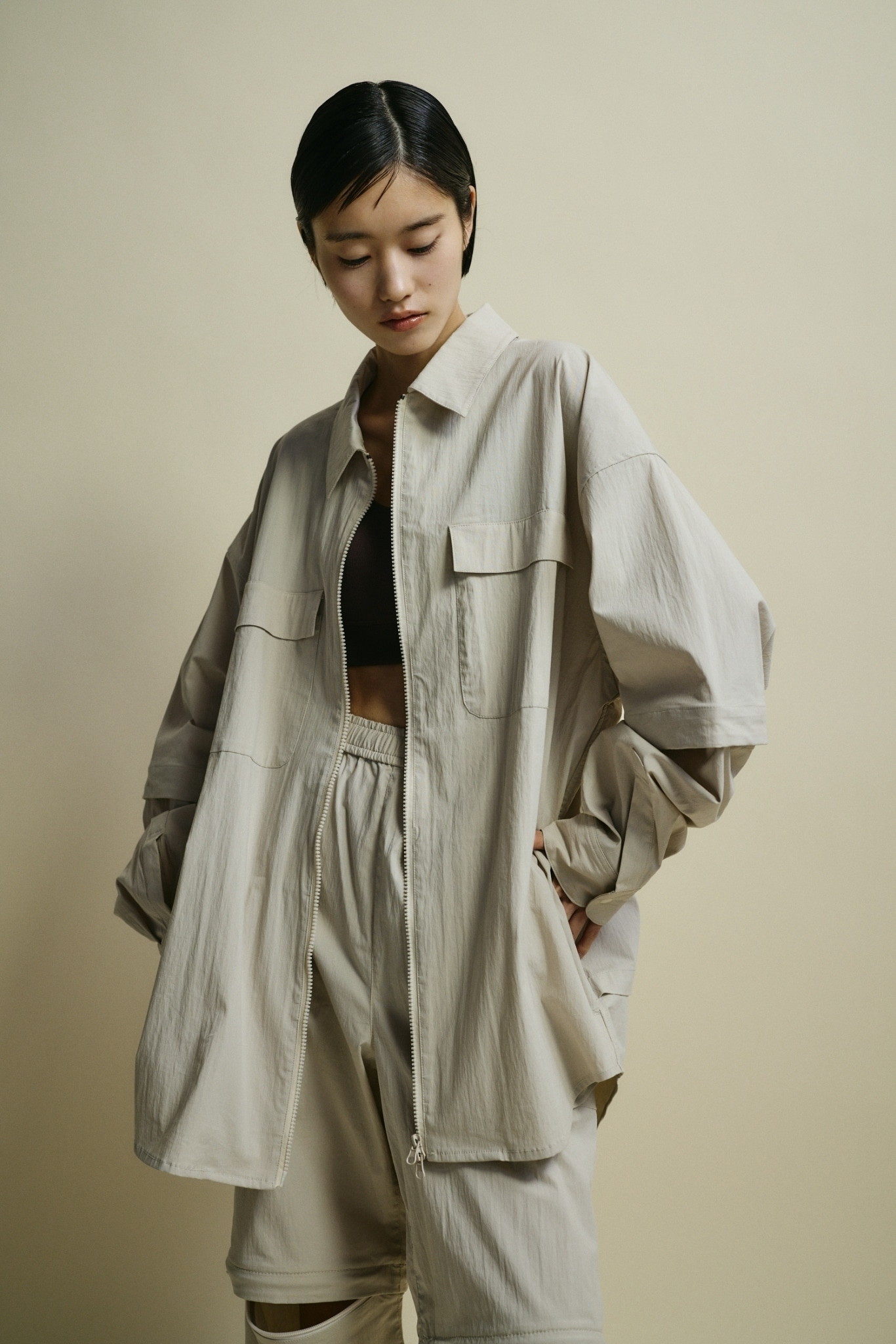 ACTIVE撥水デタッチャブルシャツ IVOY M