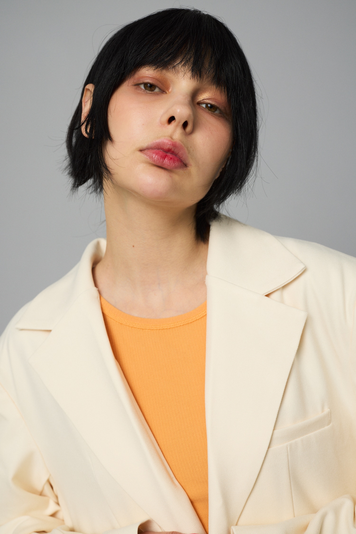 Balloon short jacket O/WHT FREE