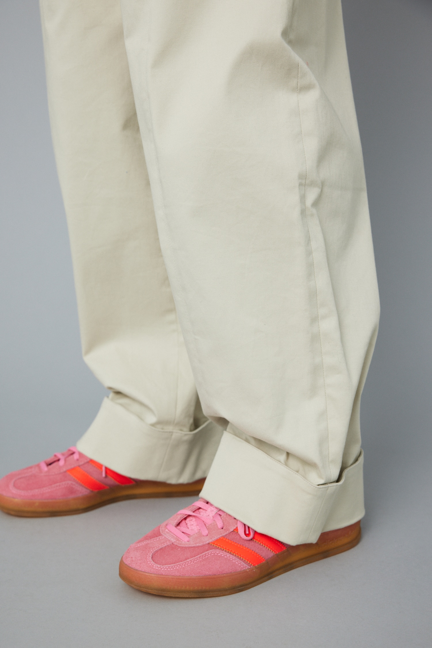 Cocoon cuff pants O/WHT FREE