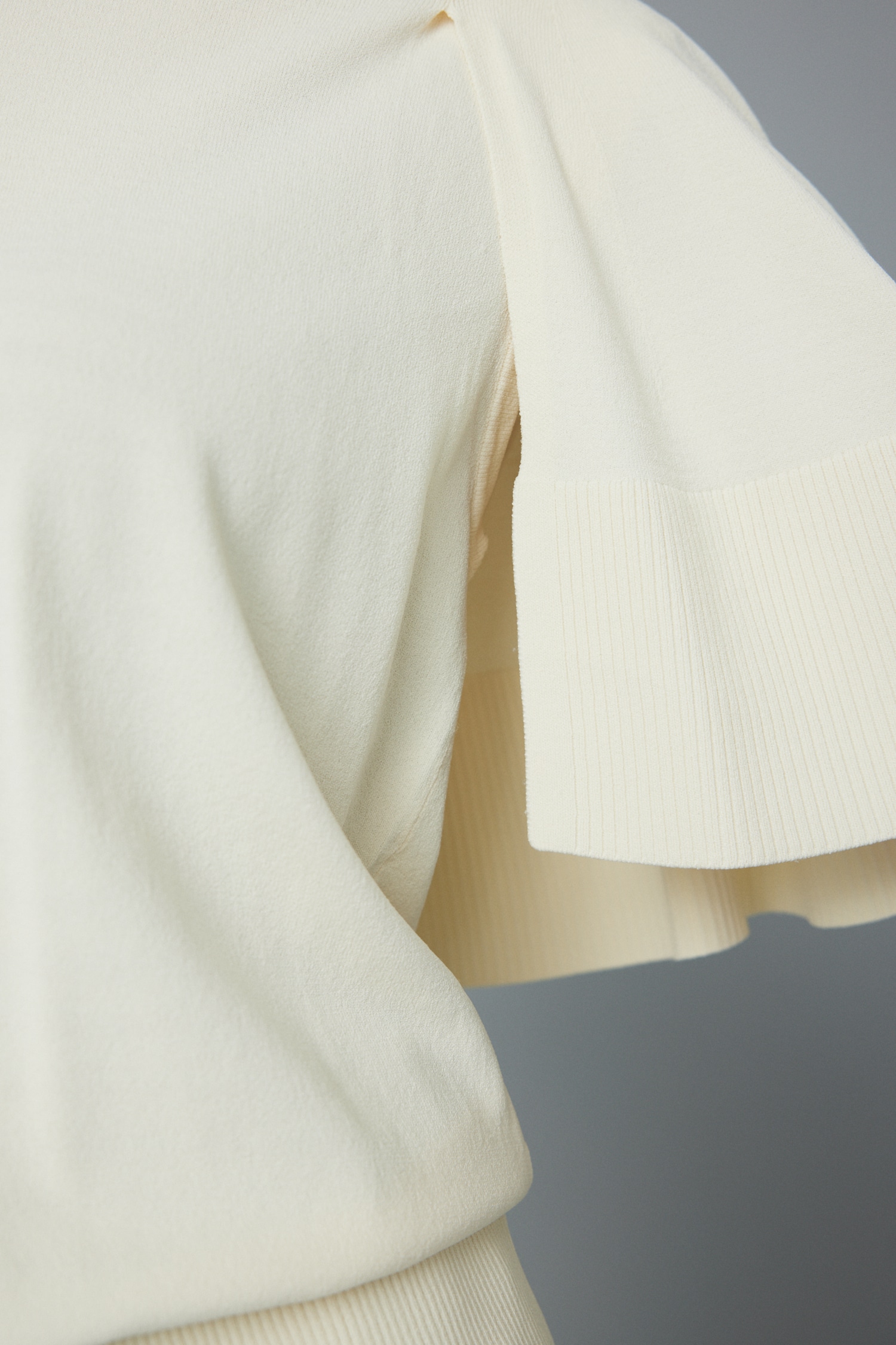 Cape knit tops O/WHT FREE