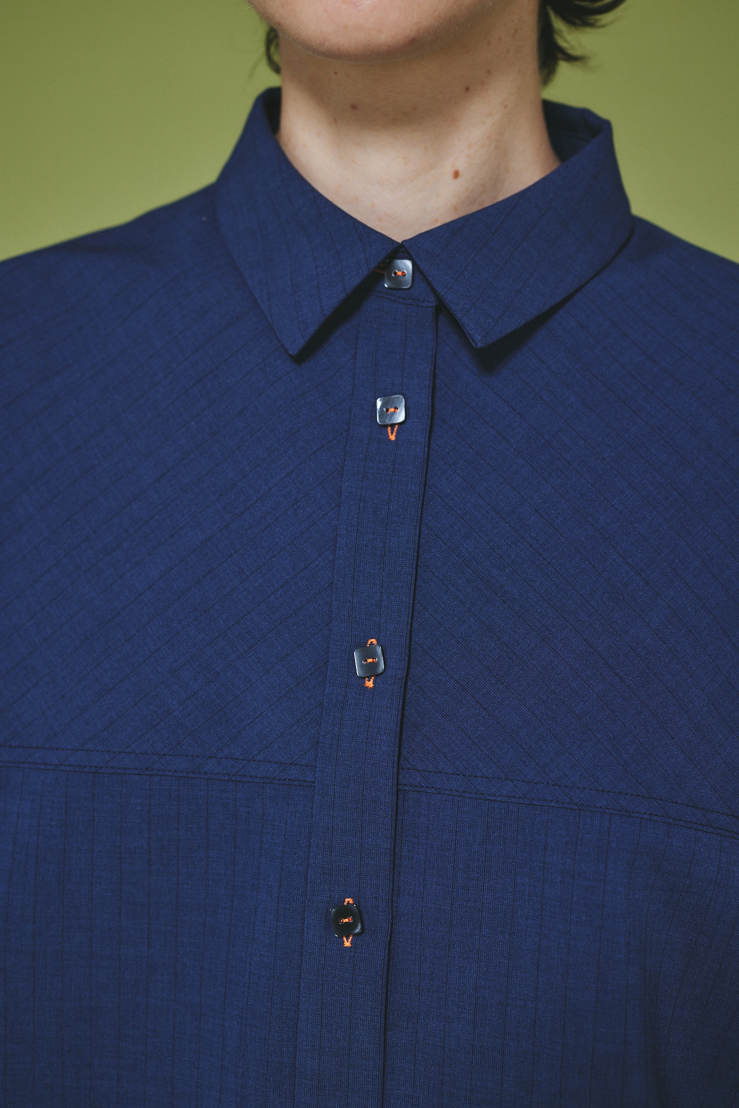 Stripe half sleeve shirt 柄NVY FREE