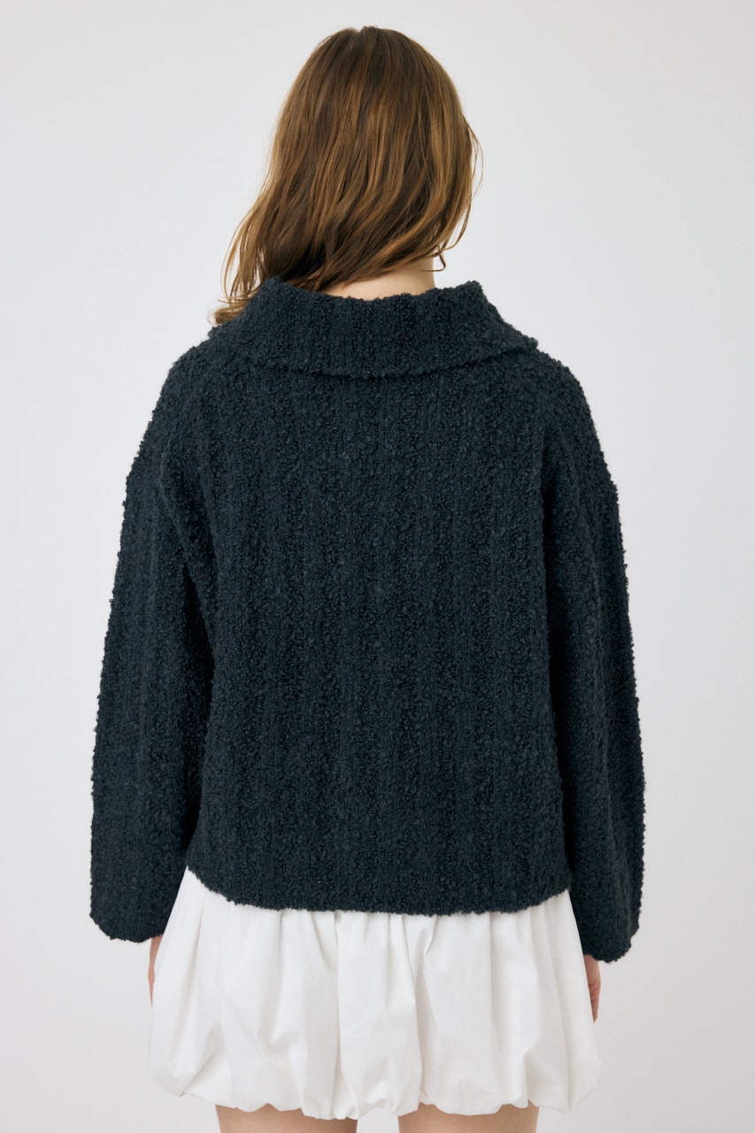 OPEN COLLAR ニット C.GRY FREE