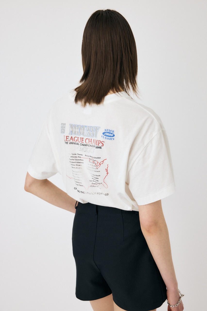 MOUSSY LEAGUE CHAMPS 25 Tシャツ O/WHT FREE