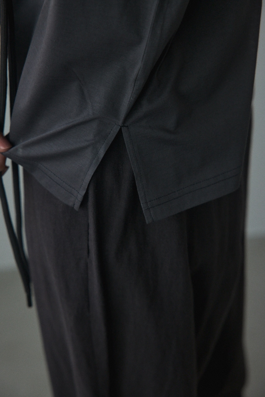 sheer long t-shirt L/BLK FREE