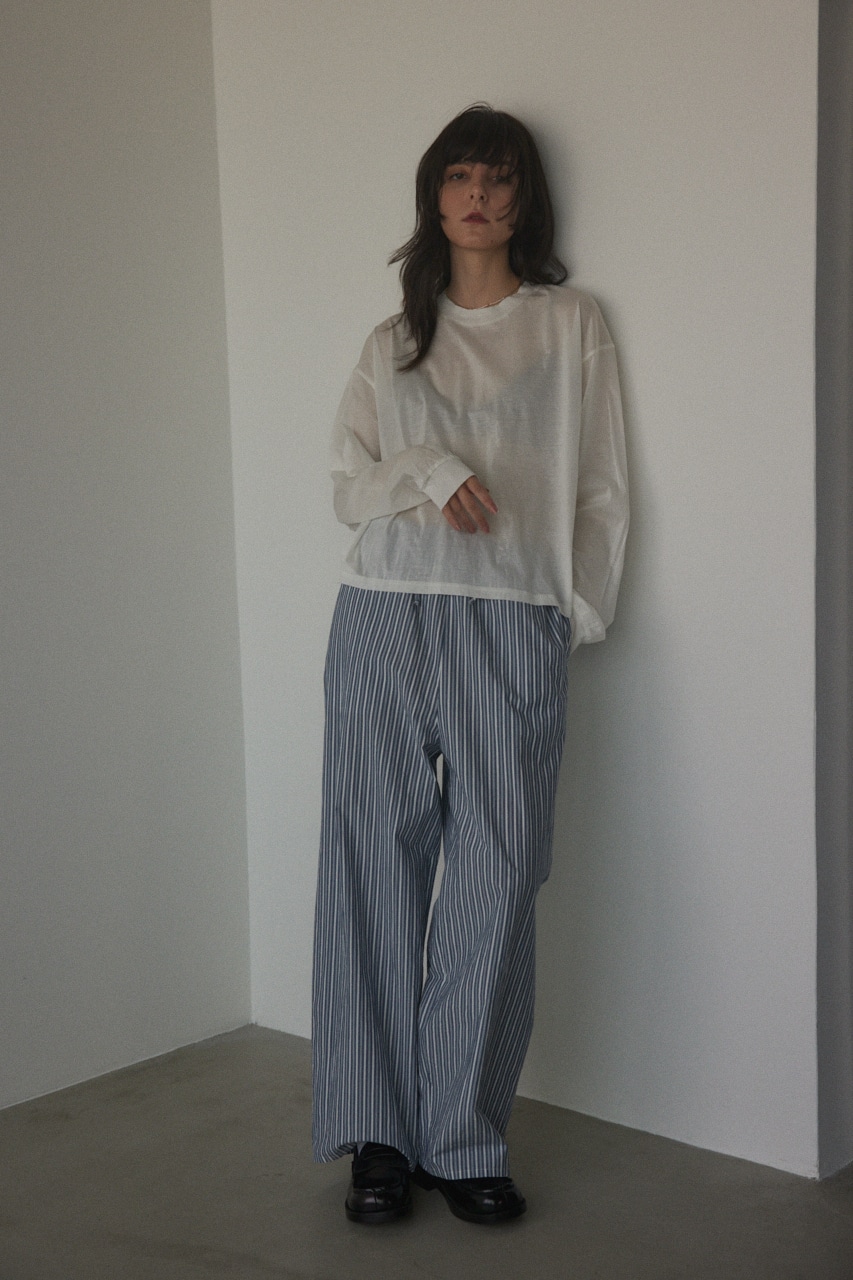 sheer long t-shirt WHT FREE