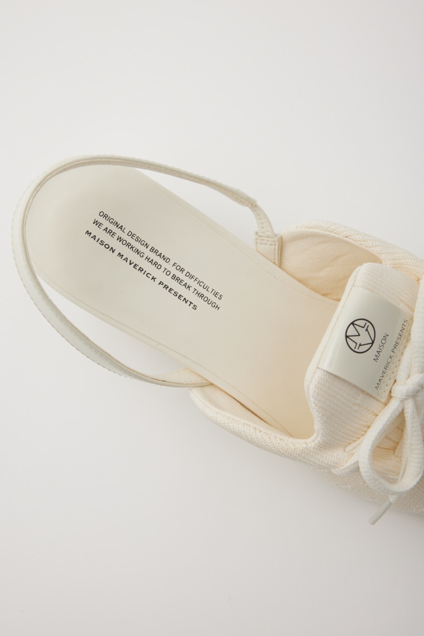 【MAISON MAVERICK PRESENTS】ニットレースアップヒールスニーカー WHT S