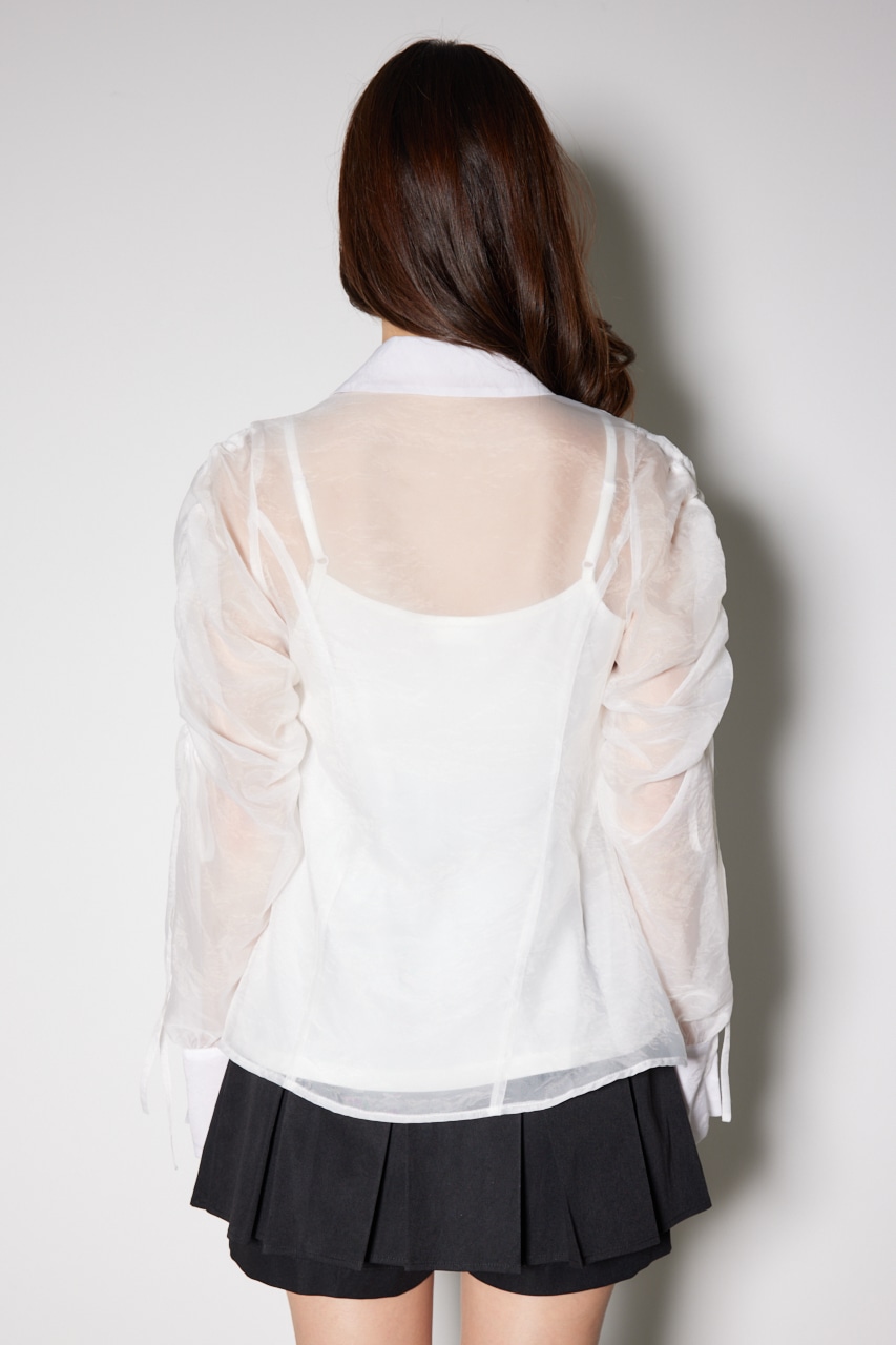 rienda | ショルダードロストリボンブラウス (シャツ・ブラウス