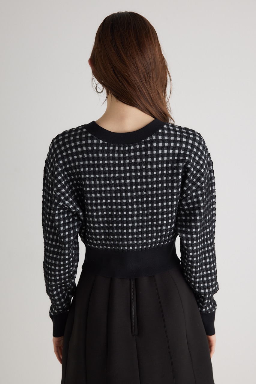 バンピーチェックKnitCD TOP BLK FREE