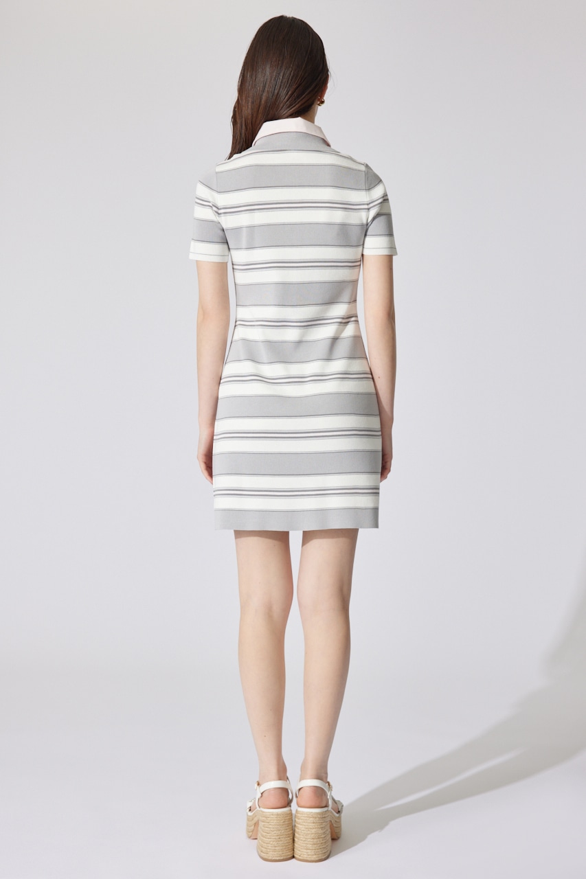 ダブルカラーニットワンピース GRY FREE