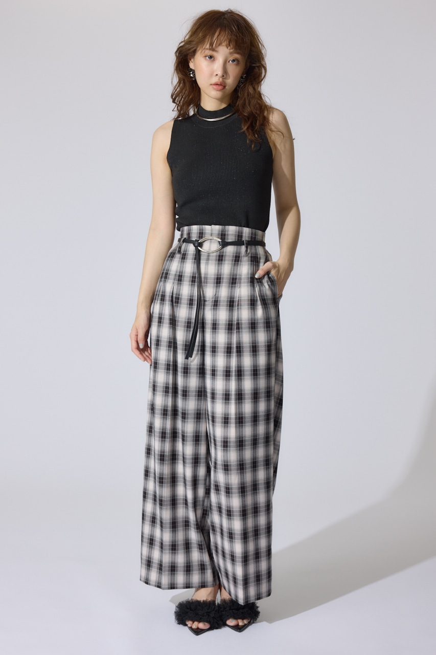 ウォッシャブルリブタンクトップ BLK M