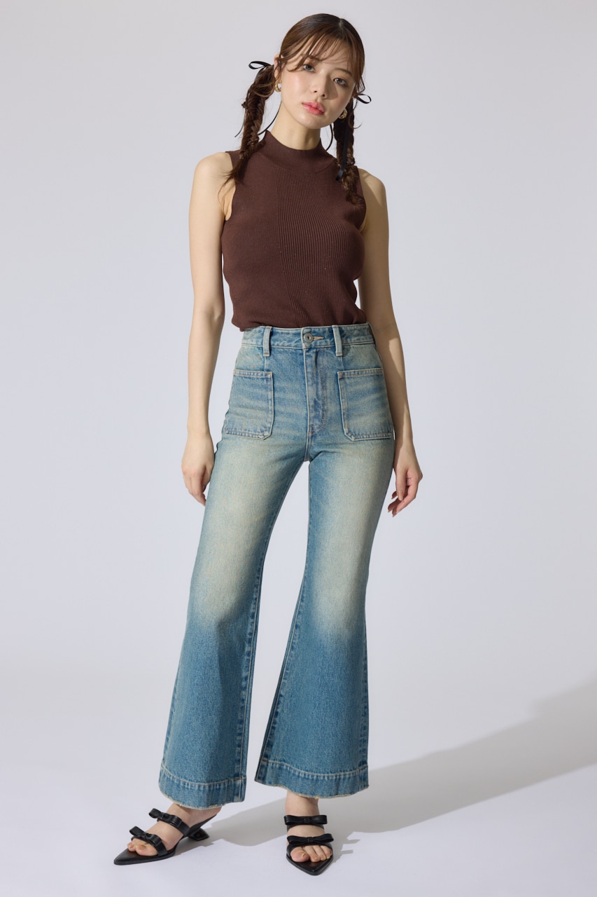 ウォッシャブルリブタンクトップ BRN M