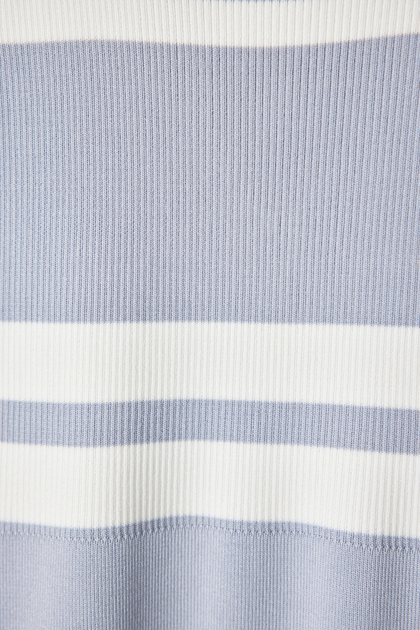 【一部店舗・WEB限定】フェイクパールショルダージャガードニットワンピース BLU FREE