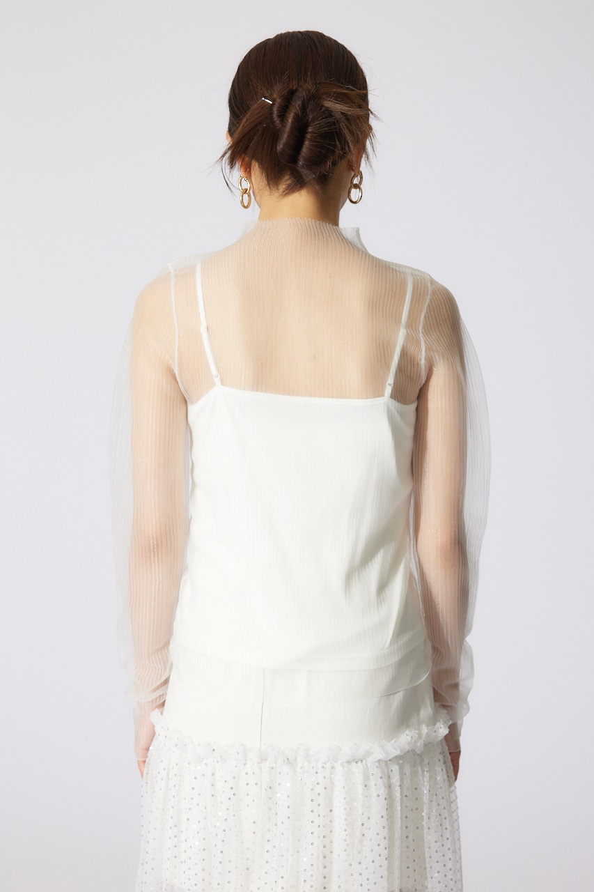 ランダムリブシアーニットトップス WHT FREE