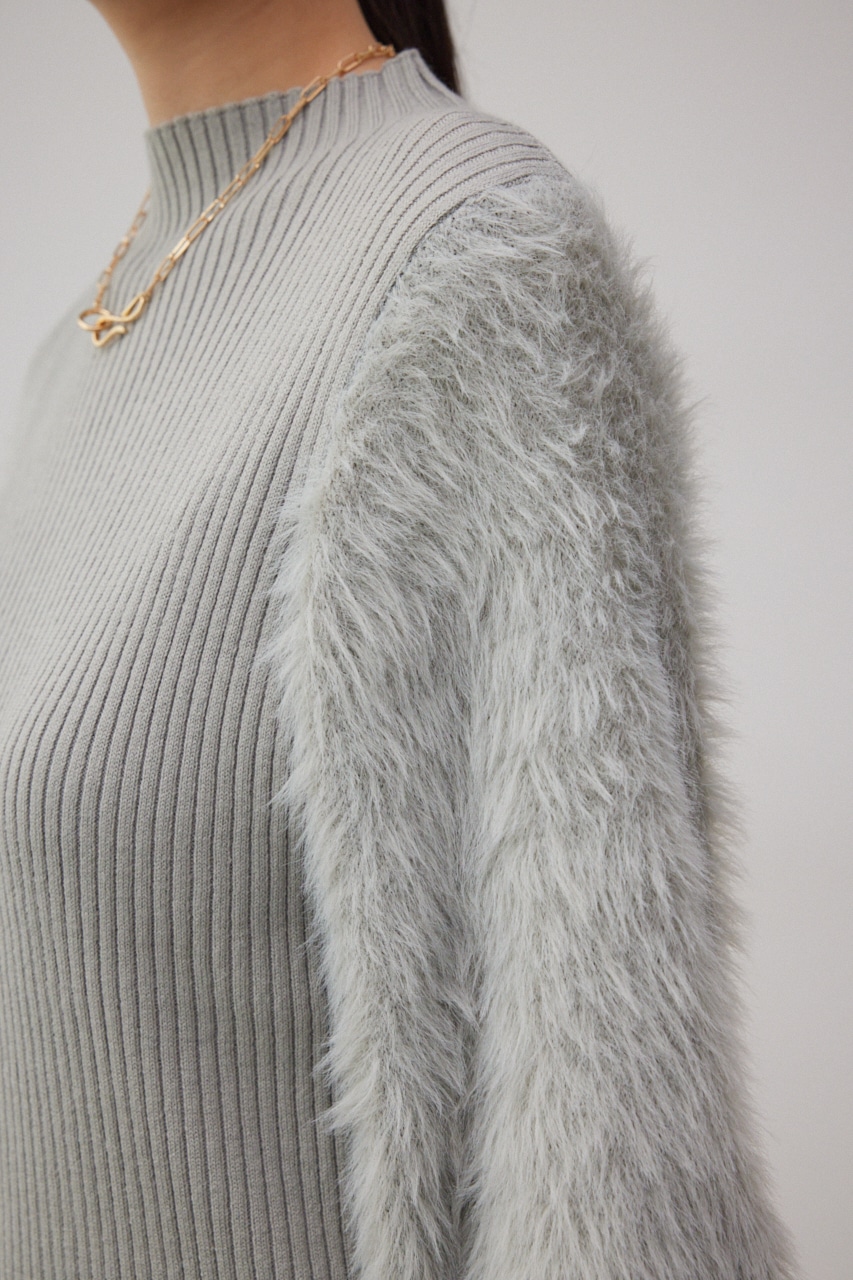 AZUL BY MOUSSY | シャギースリーブミニニットワンピース (ワンピース  