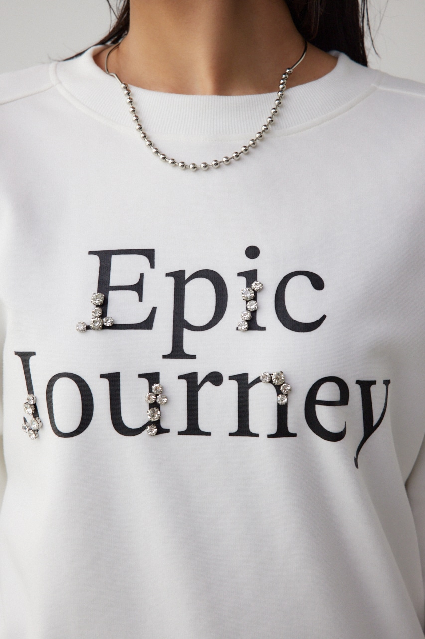 ランダムビジューロゴトップス O/WHT FREE